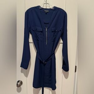 Express Navy Long Sleeve Dress